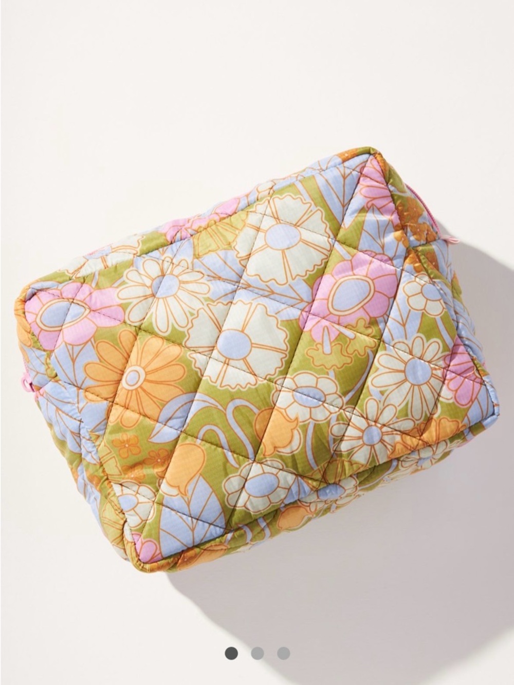 Anthropologie Talking out of Turn Large Puffy Busy Bee Makeup Bag